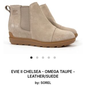 Sorel Evie II Chelsea Omega Taupe Leather Boots